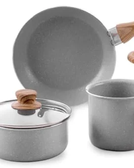 Jogo de Panelas Brinox 5 Peças Ceramic Life Easy Cinza