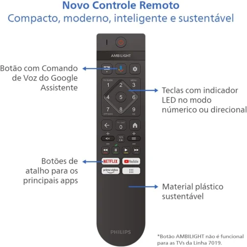 PHILIPS, Smart TV, 50'' 4K UHD, 50PUG7019/78, Google TV, Comando de Voz, HDR - Imagem 7