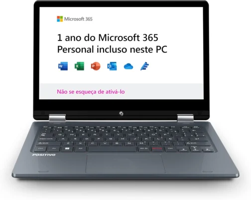 Notebook Positivo Duo 2 em 1 Intel Celeron Windows 11 Home 4GB 128GB, Tela 11.6" IPS HD, Cinza - C4128B-3 - Imagem 3