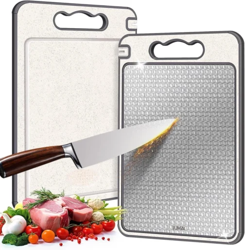 LUMAI Tabua de Cortar Monaco de Aço Inoxidável 304 Legitimo, Espessura 0.5mm, Utensilio de Cozinha Premium - Imagem 2