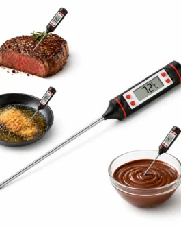 Termômetro Culinário Digital Espeto para Alimentos – Medição Rápida e Precisa de Temperatura para Carnes, Churrasco, Doces e Cozinha Profissional