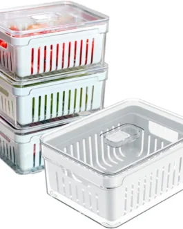 House Organizer Kit 4 Organizadores Geladeira Armário Cozinha 2,2 Litros Alimentos Vegetais