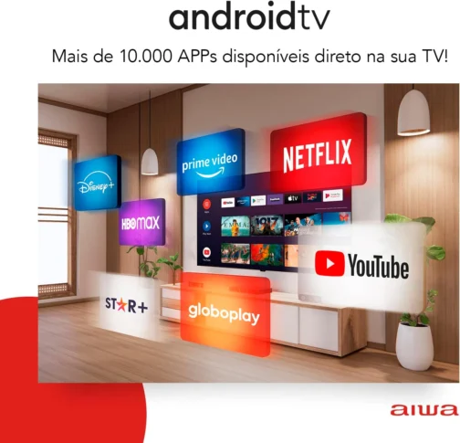Smart TV Aiwa 32”, Android, HD, Borda Ultrafina, HDR10, Dolby Áudio - AWS-TV-32-BL-02-A - Imagem 6