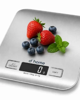 Balança de Cozinha Inox Digital para Alimentos Dieta Fitness Alta Precisão Resistente a Água Com Base Antiderrapante e Visor de Alta Definição Pesagem de 1g até 10kg Premium
