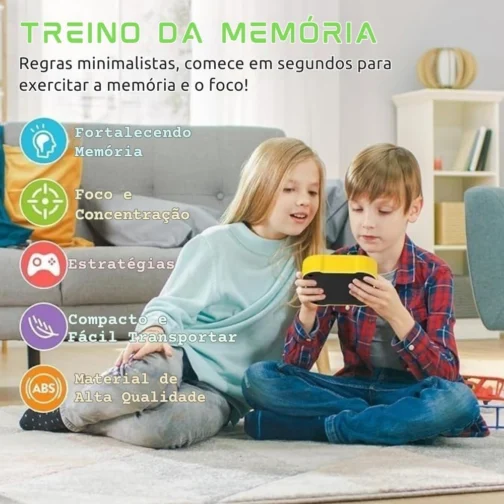 Jogo Raciocinio Lógico 3 em 1 Infantil Eletronico, Jogo da Velha, Memória e Toupeira, Portátil, para Treino de Memória e Concentração - Imagem 4