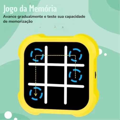 Jogo Raciocinio Lógico 3 em 1 Infantil Eletronico, Jogo da Velha, Memória e Toupeira, Portátil, para Treino de Memória e Concentração - Imagem 6
