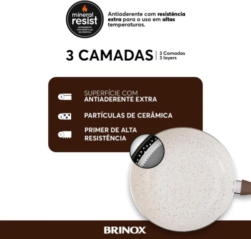 Brinox - Jogo de Panelas Antiaderente Ceramic Life 6 Peças Smart Plus - Vanilla - Imagem 9