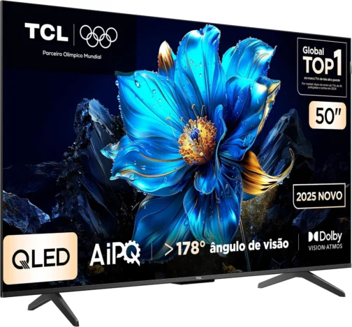 Smart TV 50" TCL 4K UHD QLED 50P7K Google TV AiPQ Google Assistente 3 HDMI - Imagem 3