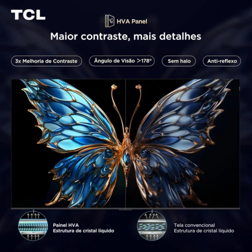 Smart TV 50" TCL 4K UHD QLED 50P7K Google TV AiPQ Google Assistente 3 HDMI - Imagem 8