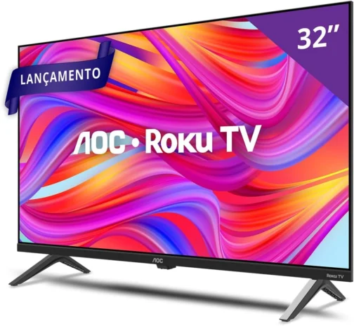 AOC, Smart TV, Roku, 32'' HD, 32S5045/78G, com HDMI, USB, Wi-Fi, Conversor Digital - Imagem 4