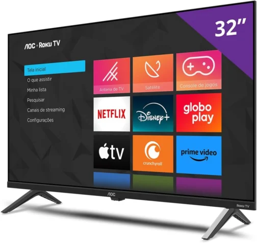 AOC, Smart TV, Roku, 32'' HD, 32S5045/78G, com HDMI, USB, Wi-Fi, Conversor Digital - Imagem 5