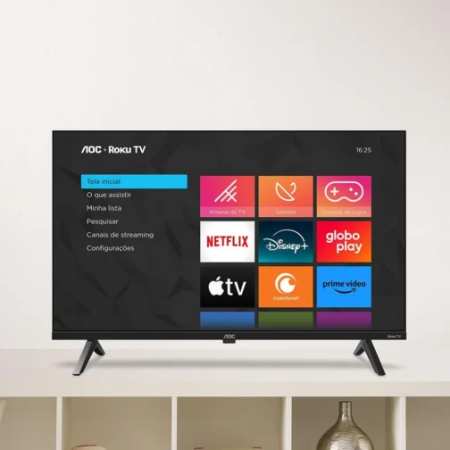 AOC, Smart TV, Roku, 32'' HD, 32S5045/78G, com HDMI, USB, Wi-Fi, Conversor Digital - Imagem 11