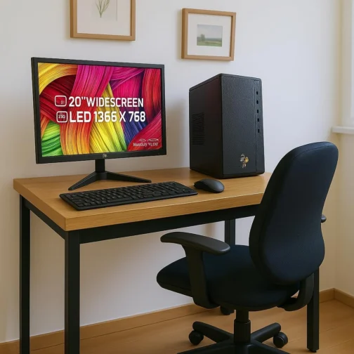 PC Completo Home Office Intel Core i3 4ª Geração Opções 8GB/16GB RAM SSD 120GB/240GB/480GB, Windows 10, Monitor LED 20,Teclado e Mouse Inclusos (120, GB, 16, GB) - Imagem 5