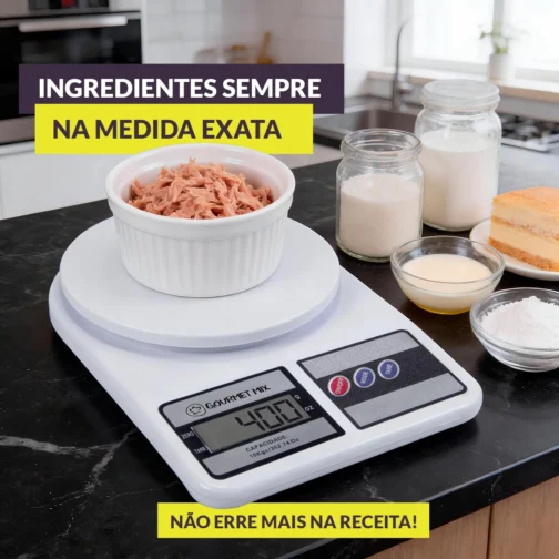 Gourmet Mix Balança de Cozinha Digital de Precisão até 10Kg Compacta em Polipropileno para Receitas Doces e Salgadas, Artesanato, Delivery e Laboratórios - Imagem 3