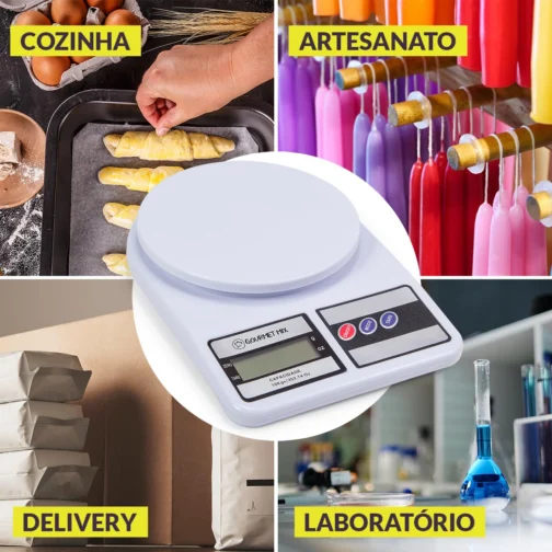 Gourmet Mix Balança de Cozinha Digital de Precisão até 10Kg Compacta em Polipropileno para Receitas Doces e Salgadas, Artesanato, Delivery e Laboratórios - Imagem 9