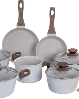 Mimo Style, Conjunto de Panelas com 10 Peças Indução Style Cook Marmol Bambu