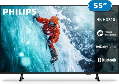 PHILIPS Smart TV, 55" 4K, 55PUG7300, Comando de Voz, Bluetooth, HDR, Dolby Atmos, HDMI, USB, Wi-Fi - Imagem 3