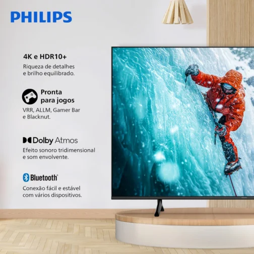 PHILIPS Smart TV, 55" 4K, 55PUG7300, Comando de Voz, Bluetooth, HDR, Dolby Atmos, HDMI, USB, Wi-Fi - Imagem 4