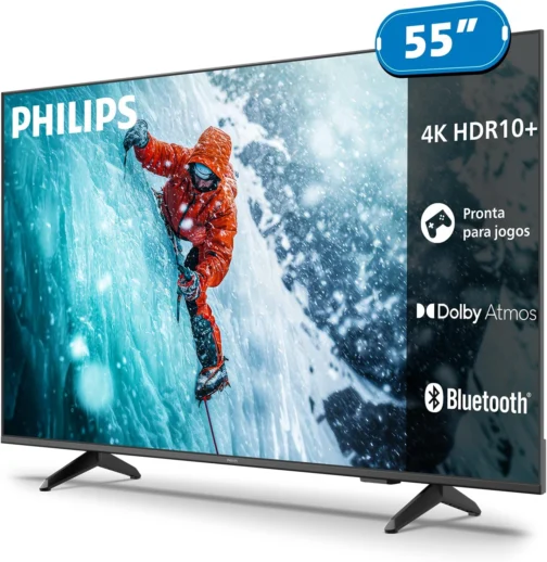 PHILIPS Smart TV, 55" 4K, 55PUG7300, Comando de Voz, Bluetooth, HDR, Dolby Atmos, HDMI, USB, Wi-Fi - Imagem 5