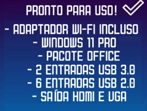 Mini pc slim Desktop Intel Core I7 16gb Ram Ssd 480gb+monitor 21"+teclado e mouse +wifi usb+Windows 11+ office 2024 - Imagem 6