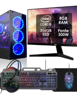 PC Gamer Completo Intel Core i5 8GB SSD 256GB Monitor 19″ Fonte 300W Kit Gamer Strong Tech
