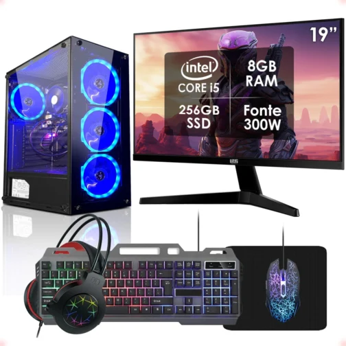 PC Gamer Completo Intel Core i5 8GB SSD 256GB Monitor 19" Fonte 300W Kit Gamer Strong Tech - Imagem 2
