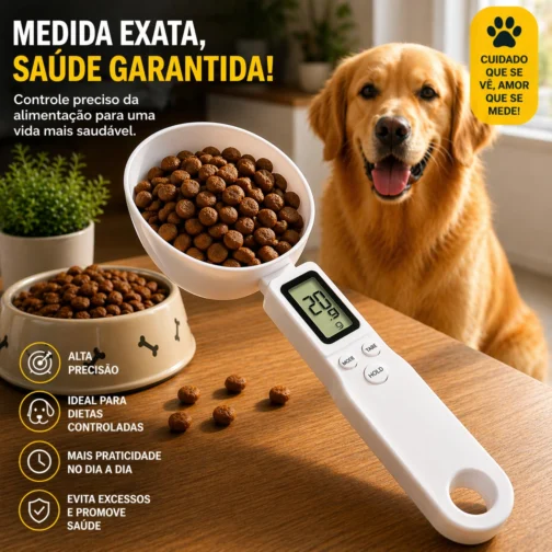 Colher Medidora Balança Digital Eletrônica Dosador de Precisão Tela LCD Para Cozinha Temperos Dietas Ração de Pets Suplementos Com Capacidade de Pesagem de Até 500g com função tara - Imagem 3