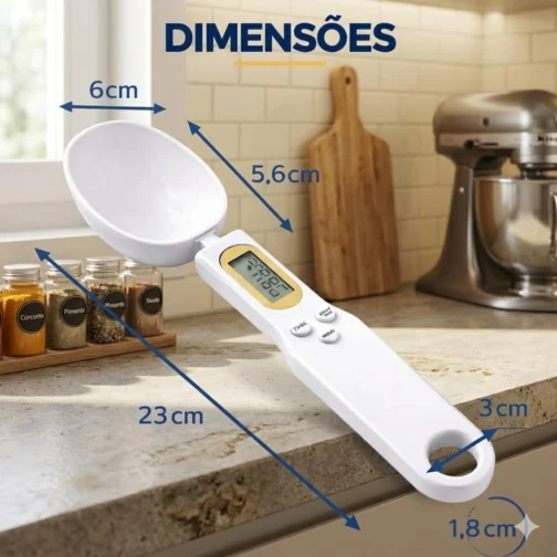 Colher Medidora Balança Digital Eletrônica Dosador de Precisão Tela LCD Para Cozinha Temperos Dietas Ração de Pets Suplementos Com Capacidade de Pesagem de Até 500g com função tara - Imagem 7