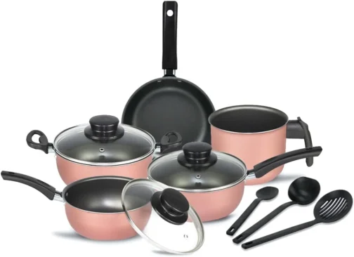Jogo de Panelas Elegan com Tampa Vidro 8 Peças- Rosa - Imagem 2