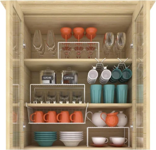 Kit com 3 Prateleiras Organizador de Cozinha Grande Aço DiCarlo Branco - Imagem 4