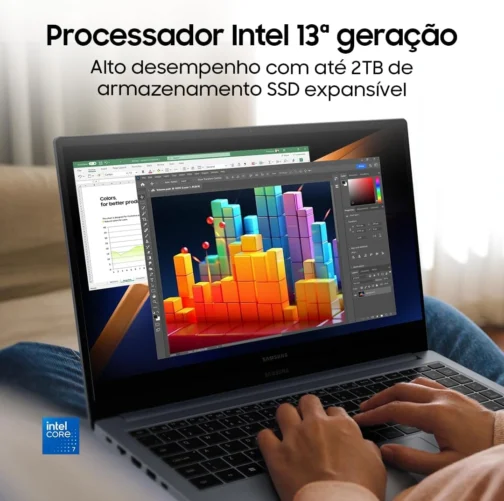Samsung Galaxy Book4 Intel® Core™ i7-1355U, Windows 11 Home, 16GB, 512GB SSD, Iris Xe, 15.6'' Full HD LED, 1.55kg*. - Imagem 6