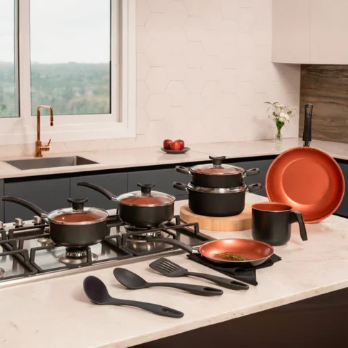 Brinox, Jogo de Panelas Brinox Antiaderente Topázio 10 Peças Cinza Range - Imagem 7