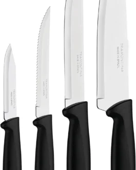 Tramontina JOGO FACAS INOX 4PC PLENUS PRE, Preto