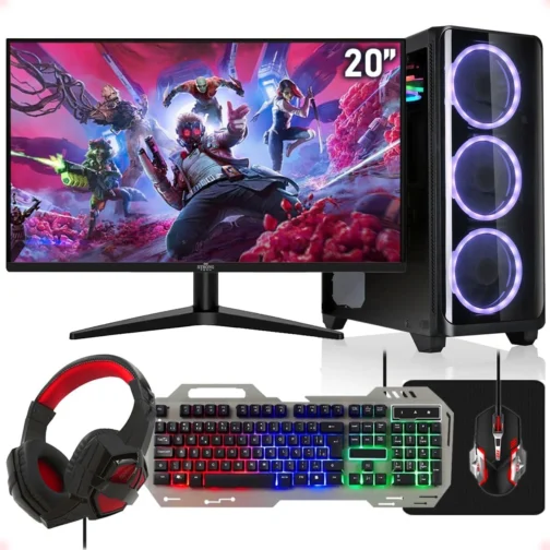Computador Gamer Pc Completo Intel Core i5 8GB SSD 512GB Kit Gamer RGB Com Headset Monitor 20" Strong Tech - Imagem 2