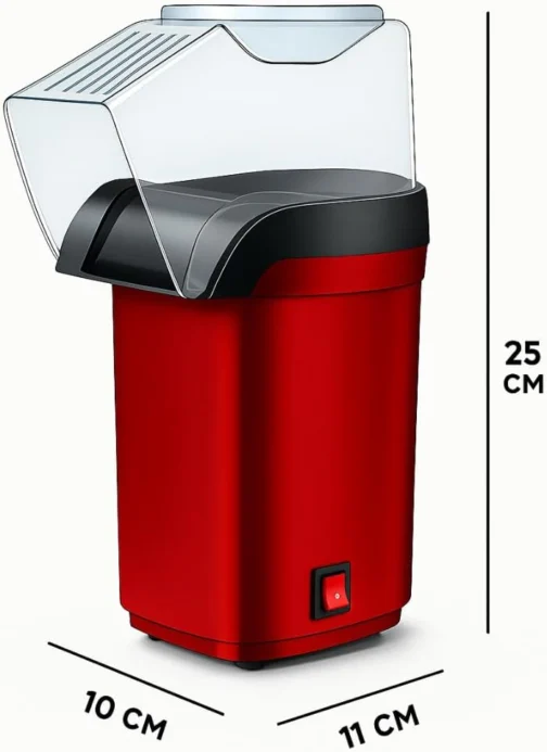 Pipoqueira Elétrica Domestica Máquina De Pipoca Elétrica 110V 1200W Pipoqueira Sem Óleo Saudável - Imagem 7
