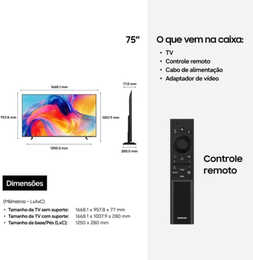 Samsung Smart TV 75" MiniLED 4K M75H 2026, Vision AI Companion, Modo Futebol, Xbox Cloud Gaming, Canais Gratuitos, 7 Anos de Atualização - Imagem 8