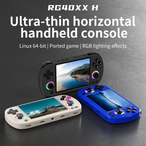 Anbernic RG40XX H Retro Handheld Game Console ,RG40XXH 4.0 Inch IPS Screen Linux System Built-in 64G TF Card 5488 Games Support HDMI TV Output 5G WiFi Bluetooth 4.2(Black) - Imagem 3