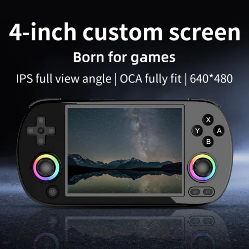 Anbernic RG40XX H Retro Handheld Game Console ,RG40XXH 4.0 Inch IPS Screen Linux System Built-in 64G TF Card 5488 Games Support HDMI TV Output 5G WiFi Bluetooth 4.2(Black) - Imagem 4