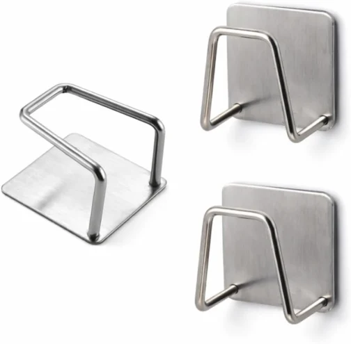 Suporte de Esponja Gancho para Pia, Aço Inox, Cozinha, 3 Unidades - Pazie® - Imagem 2