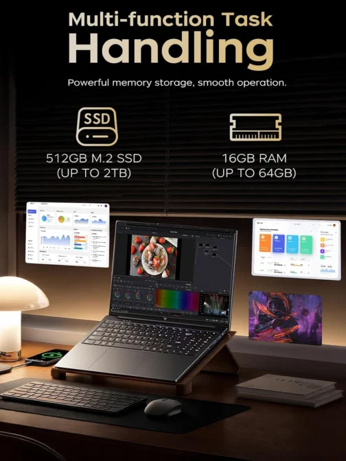 KAIGERR Laptop para jogos, laptop com AMD Ryzen 3 4300U (até 3,7 GHz), SSD DDR4 de 16 GB de 512 GB, laptop Wind 11 de 16 polegadas, tela FHD 1920P, WiFi 6, USB3.2, Tipo_C - Imagem 5
