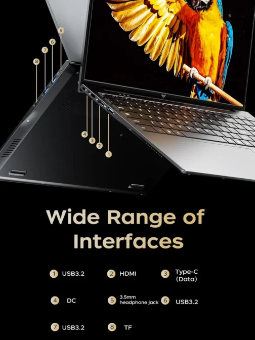 KAIGERR Laptop para jogos, laptop com AMD Ryzen 3 4300U (até 3,7 GHz), SSD DDR4 de 16 GB de 512 GB, laptop Wind 11 de 16 polegadas, tela FHD 1920P, WiFi 6, USB3.2, Tipo_C - Imagem 10