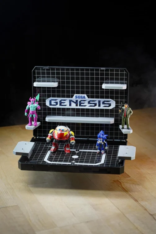SEGA Genesis Display Console – Supervillain Boss Bundle with Sonic the Hedgehog 1 + Cartridge Storage Tray (Death Egg Robot, Mecha Sonic Mk II, Mr. X, Death Bringer Figures) - Imagem 2