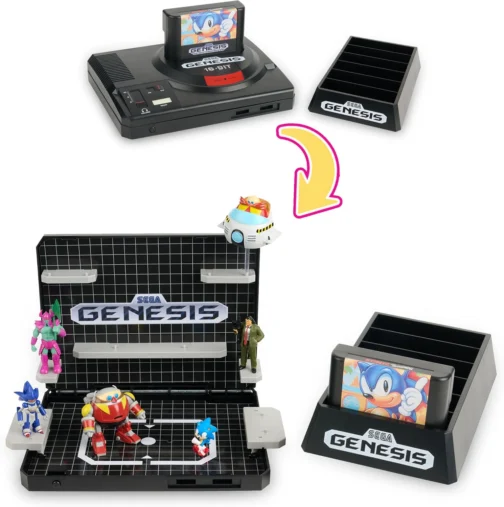 SEGA Genesis Display Console – Supervillain Boss Bundle with Sonic the Hedgehog 1 + Cartridge Storage Tray (Death Egg Robot, Mecha Sonic Mk II, Mr. X, Death Bringer Figures) - Imagem 5
