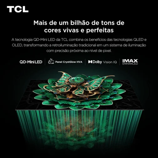 Smart TV TCL 75 Polegadas QLED Mini LED 4K C7K WiFi Bluetooth Google TV 4 HDMI 144Hz HDR10+ 75C7K - Imagem 6