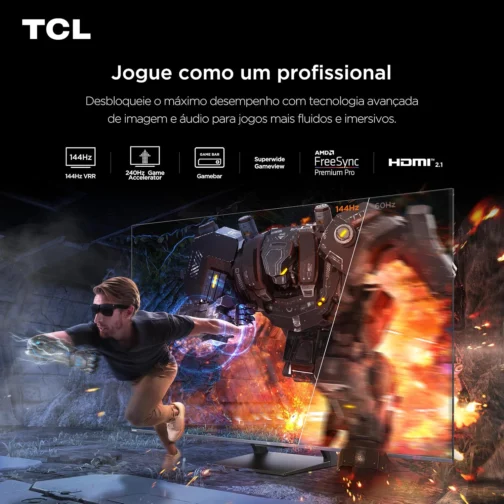 Smart TV TCL 75 Polegadas QLED Mini LED 4K C7K WiFi Bluetooth Google TV 4 HDMI 144Hz HDR10+ 75C7K - Imagem 8