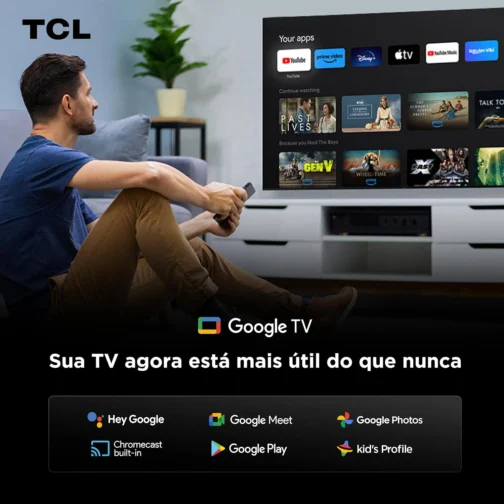Smart TV TCL 75 Polegadas QLED Mini LED 4K C7K WiFi Bluetooth Google TV 4 HDMI 144Hz HDR10+ 75C7K - Imagem 10