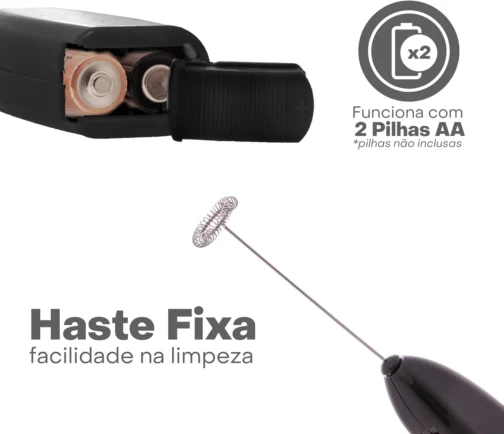LYOR - Mini Mixer Misturador Elétrico para Bebidas - Inox e Plástico Preto - Eficiente e Compacto para Batidas e Misturas Rápidas - Imagem 4