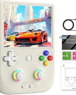 RG406V Handheld Game Console Preloaded Games RG 406V 4-inch IPS Multi-touch Screen Retro Game Console 128G UFS2.2 Android 13 Retro Emulator RG406V 5500mAh Battery 1080p DP WIFI Bluetooth Beige White