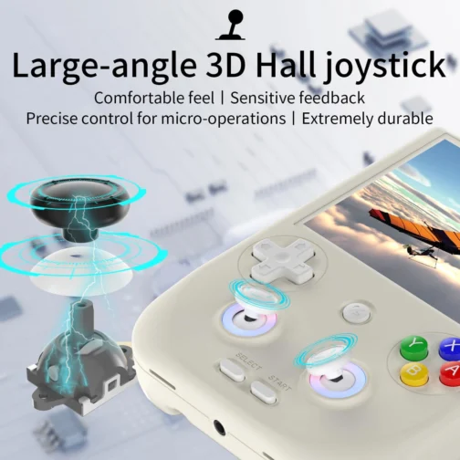 RG406V Handheld Game Console Preloaded Games RG 406V 4-inch IPS Multi-touch Screen Retro Game Console 128G UFS2.2 Android 13 Retro Emulator RG406V 5500mAh Battery 1080p DP WIFI Bluetooth Beige White - Imagem 3