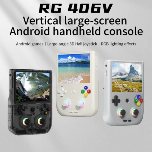 RG406V Handheld Game Console Preloaded Games RG 406V 4-inch IPS Multi-touch Screen Retro Game Console 128G UFS2.2 Android 13 Retro Emulator RG406V 5500mAh Battery 1080p DP WIFI Bluetooth Beige White - Imagem 8
